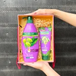 Set Quà Tặng Dầu Gội & Dầu Xả Palmolive Naturals Silky Straight (Set Màu Tím)