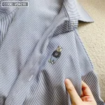 sét sơ mi kẻ sọc logo + crop 2 dây trắng+ short kaki trắng
