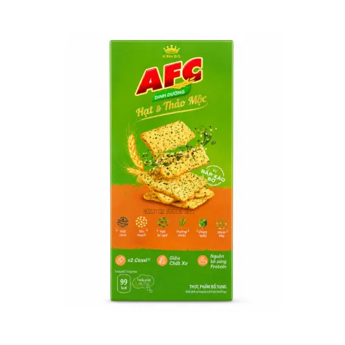 Bánh Afc Hạt Thảo Mộc Vị Bắp Xào Bơ - Bánh Kinh Đô Afc Dinh Dưỡng 172g (5 Gói x 21,8g)