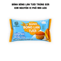 Bánh Bông Lan Tươi Trứng Sữa Kim Nguyên Vị Phô Mai 60g - Bịch Xanh Dương