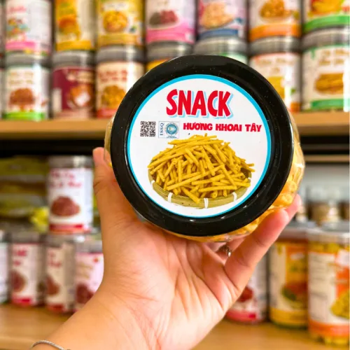Snack Hương Khoai Tây Ống Vàng Thơm Ngon 200g - Hũ Gấu Lớn