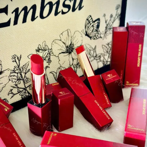 Son Môi Sáp Lì Hàn Quốc Embisu Satin Veil Lipstick - 6 Màu