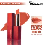 Son Môi Sáp Lì Hàn Quốc Embisu Satin Veil Lipstick - 6 Màu