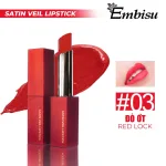 Son Môi Sáp Lì Hàn Quốc Embisu Satin Veil Lipstick - 6 Màu