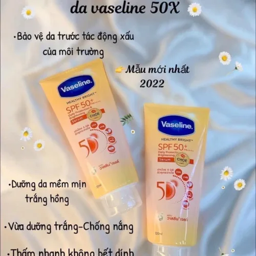 Sữa Dưỡng Thể Vaseline Healthy Bright Spf 50+ Daily Protection Brightening Serum 300ml (Hàng nhập khẩu có tem phụ)