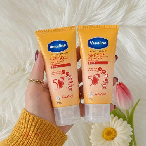 Sữa Dưỡng Thể Vaseline Healthy Bright Spf 50+ Daily Protection Brightening Serum Mini 70ml (Hàng Nhập Khẩu Có Tem Phụ)
