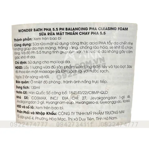 Sữa Rửa Mặt PHA 5.5 Byvibes Wonder Bath 130ml