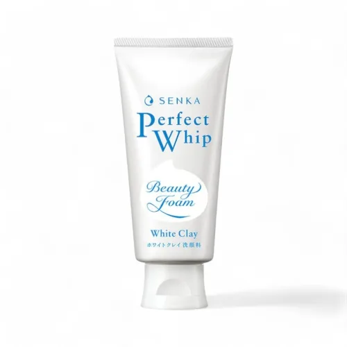 Sữa Rửa Mặt Senka Perfect Whip Đất Sét Màu Trắng 120g - Dành Cho Da Dầu Mụn