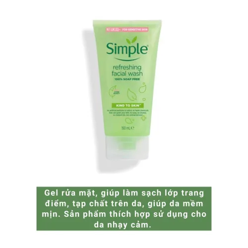 Sữa Rửa Mặt Simple Kind To Skin Refreshing Facial Wash Ge 150ml