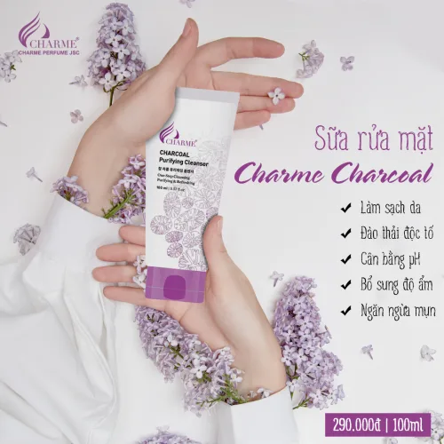 Sữa Rửa Mặt Than Hoạt Tính Charme Charcoal Purifying Cleanser