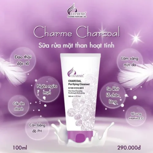 Sữa Rửa Mặt Than Hoạt Tính Charme Charcoal Purifying Cleanser