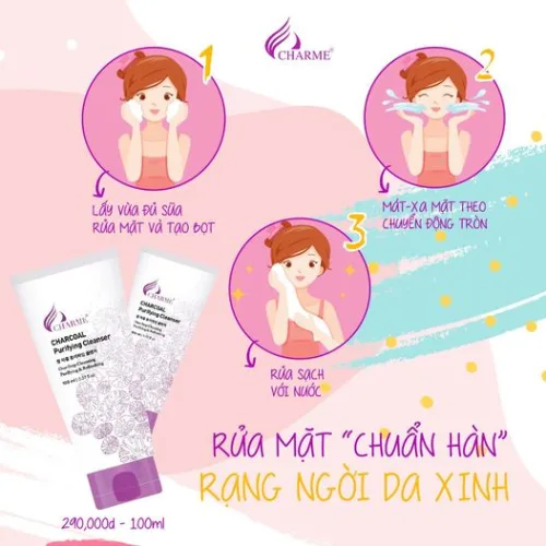 Sữa Rửa Mặt Than Hoạt Tính Charme Charcoal Purifying Cleanser