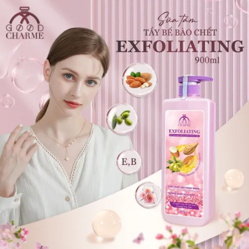 Sữa Tắm Cho Nữ Tẩy Tế Bào Da Chết Charme Exfoliating Hạt Hạnh Nhân Hương Nước Hoa Pháp 900ml