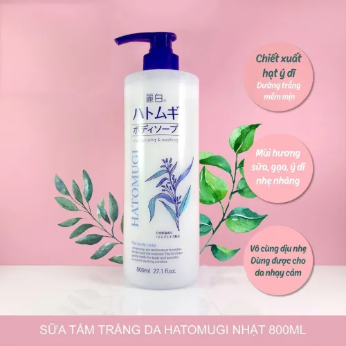 Sữa Tắm Ý Dĩ Hatomugi Moisturizing Washing 800ml