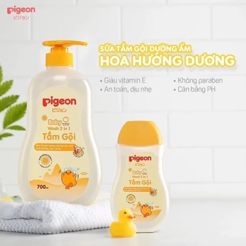 Sữa Tắm Gội Toàn Thân Cho Bé Hương Hoa Hướng Dương Pigeon 700ml