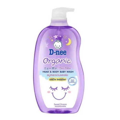 Sữa Tắm Gội Toàn Thân Cho Bé Sơ Sinh Dnee Organic Màu Tím 380ml