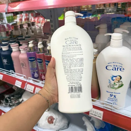 Sữa Tắm Sữa Dê - Sữa Tắm Hoa Mai Vàng  Skin Care Shower Cream 9x 1.15kg
