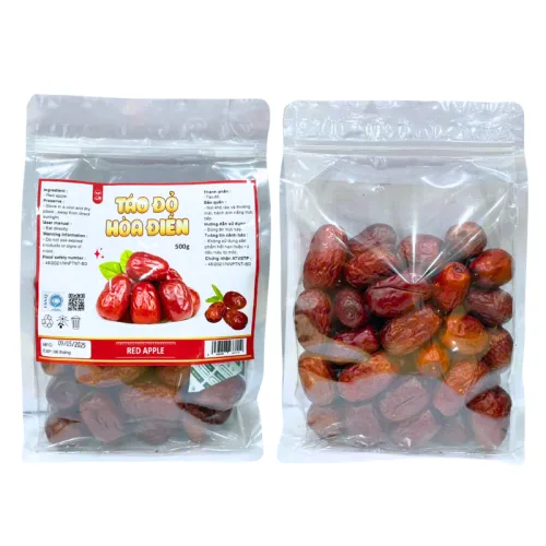 Táo Đỏ Hòa Điền Thơm Ngon Túi Zip 500g – một lựa chọn đáng tham khảo trong táo đỏ sấy khô