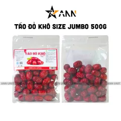 Táo Đỏ Khô Size Jumbo 500g Thơm Ngon Túi Zip