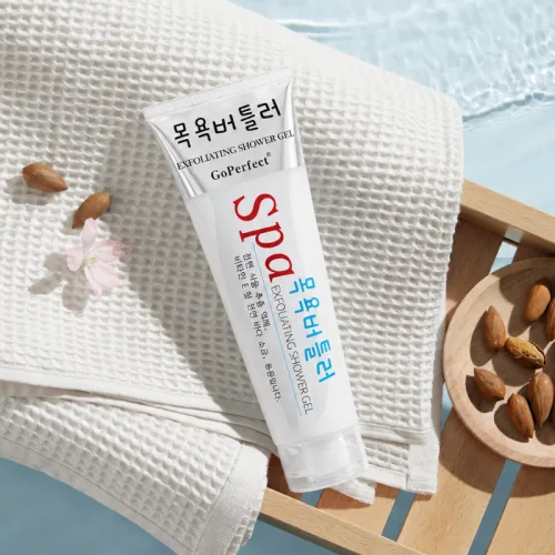 Tẩy Tế Bào Chết Body Spa Exfoliating Shower Gel GoPerfect Bản Trung Màu Trắng 300ml