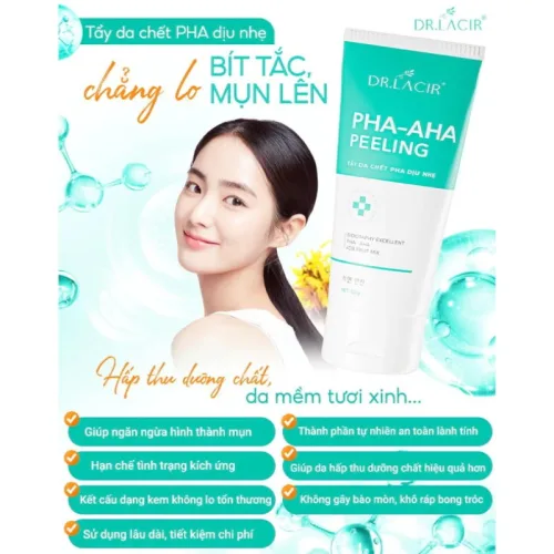 Tẩy Tế Bào Chết Mặt Dr Lacir PHA-AHA Peeling Dịu Nhẹ Cho Da 120g