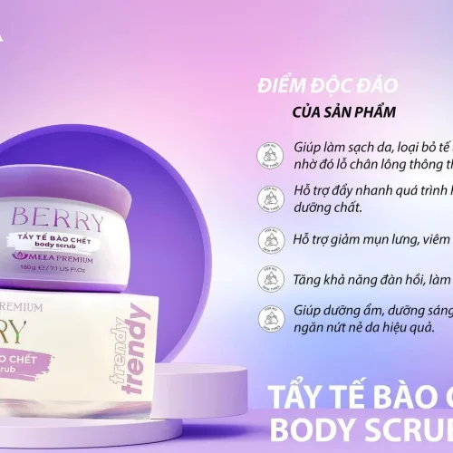Tẩy Tế Вàо Chết Berry Trendy Meea Premium Organic