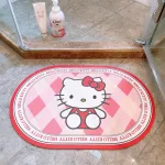 Thảm Lau Chân Hình Oval Kuromi 3D Chống Trượt 60x40cm