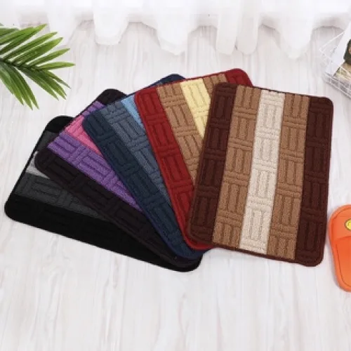 Thảm Lau Chân Nỉ Kẻ Chống Trượt Nhiều Màu 40x60cm