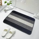 Thảm Lau Chân Nỉ Kẻ Chống Trượt Nhiều Màu 40x60cm