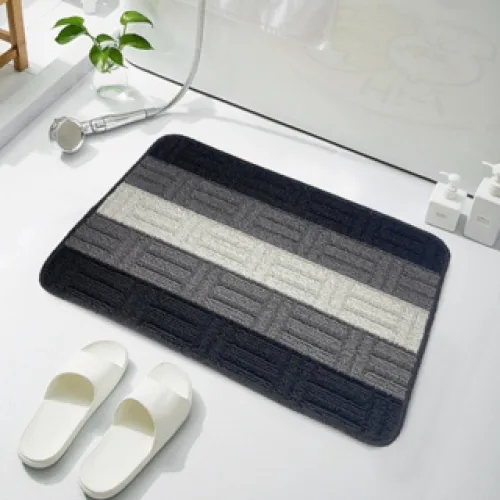 Thảm Lau Chân Nỉ Kẻ Chống Trượt Nhiều Màu 40x60cm