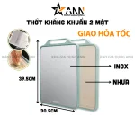 Thớt Kháng Khuẩn 2 Mặt Inox 304 & Nhựa PP Chống Ẩm Mốc Không Gỉ 30.5x39.5x1.5cm