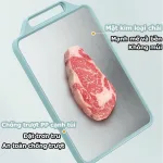 Thớt Kháng Khuẩn 2 Mặt Inox 304 & Nhựa PP Chống Ẩm Mốc Không Gỉ 30.5x39.5x1.5cm