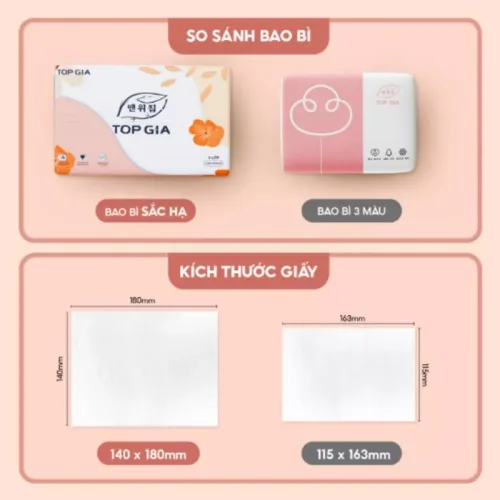 Thùng 16 Gói Khăn Ăn Top Gia - Khăn Giấy Ăn Sắc Hạ 240 tờ x 4 lớp