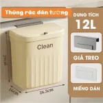 Thùng Rác Treo Tường - Thùng Rác Treo Cánh Tủ Bếp Dán Trên Tường Cho Phòng Tắm Nhà Vệ Sinh 16x26.5x29cm