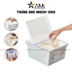 Thùng Đựng Gạo Inochi 12Kg - Thùng Đựng Gạo Chống Côn Trùng Bụi Bẩn Kèm Cốc