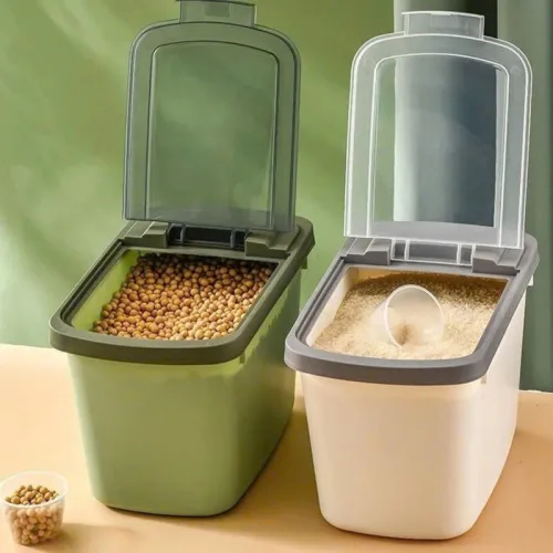 Thùng Đựng Gạo 10L - Thùng Đựng Gạo Chống Côn Trùng Bụi Bẩn Kèm Cốc 35x22x20cm
