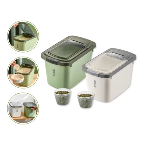 Thùng Đựng Gạo 10L - Thùng Đựng Gạo Chống Côn Trùng Bụi Bẩn Kèm Cốc 35x22x20cm