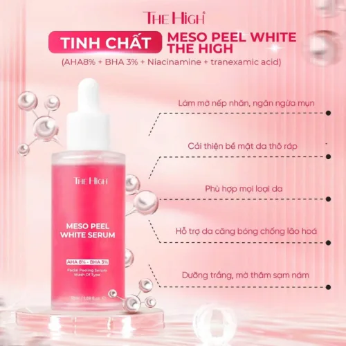 Tinh Chất Serum Meso Peel The High 50ml - Serum Hỗ Trợ Dưỡng Sáng Mờ Thâm Cải Thiện Lão Hóa Da - Serum The High Chính Hãng