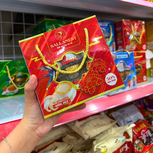 Tổ Yến Sào Cao Cấp Chưng Táo Đỏ SALLANEST 30% Dạng Xách 6 Hủ 70ml