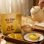 Trà Đào Gold Plus Đông Anh Hộp 15 Gói x 5g