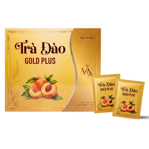 Trà Đào Gold Plus Đông Anh Hộp 15 Gói x 5g