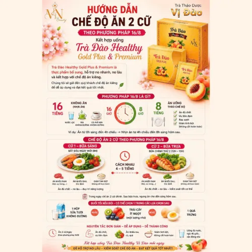 Trà Đào Gold Plus Đông Anh Hộp 15 Gói x 5g
