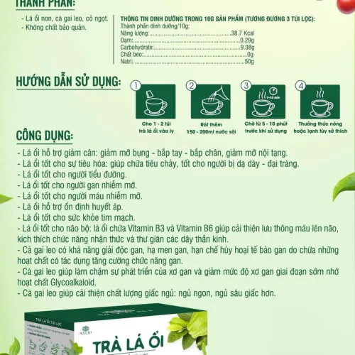Trà Lá Ổi Mychi Hộp 30 gói