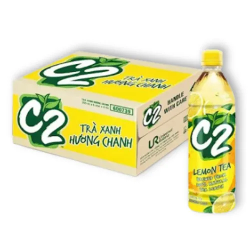 Trà Xanh C2 Hương Chanh Thùng 24 Chai Lớn (455ml/Chai)