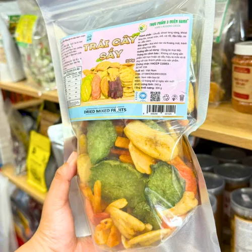 Trái Cây Thập Cẩm Sấy Giòn 300g - Túi Zip Bạc