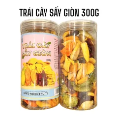 Trái Cây Thập Cẩm Sấy Giòn Thơm Ngon 300g Hộp