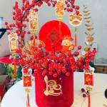 Trụ Đông Đào Chữ C - Chậu Đào Đông Trang Trí Tết