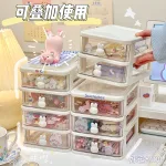Tủ Nhựa 3 Tầng Mini Đựng Mỹ Phẩm Phụ Kiện Để Bàn Có Tay Cầm Thỏ 15.5x13x16.5cm