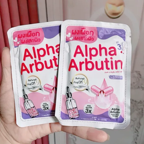 Túi Viên Bột Kích Trắng Body Alpha Arbutin 3 Plus+ Thái Lan Màu Tím