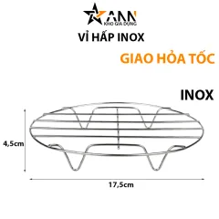 Vỉ Hấp Inox Không Gỉ Đa Năng 4 Chân Dùng Lót Đáy Nồi - Vỉ Hấp Inox Hấp Bánh Bao 4.5x17.5cm